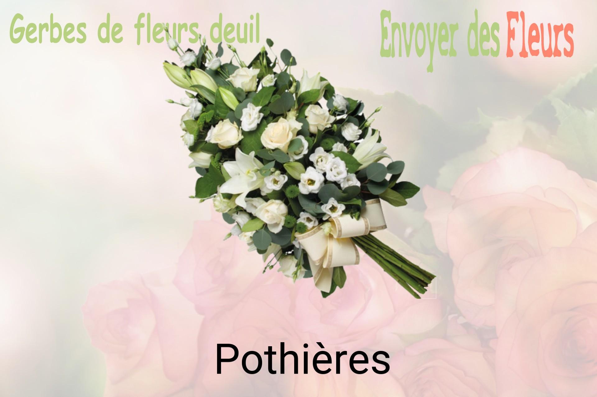 Gerbe de fleurs de deuil livrée à Pothières